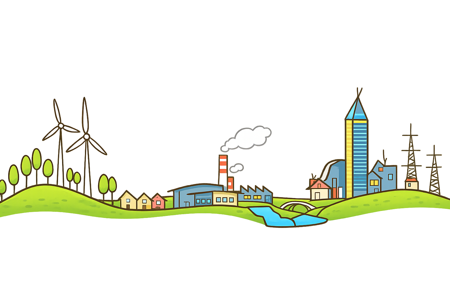 Land development landscape illustration